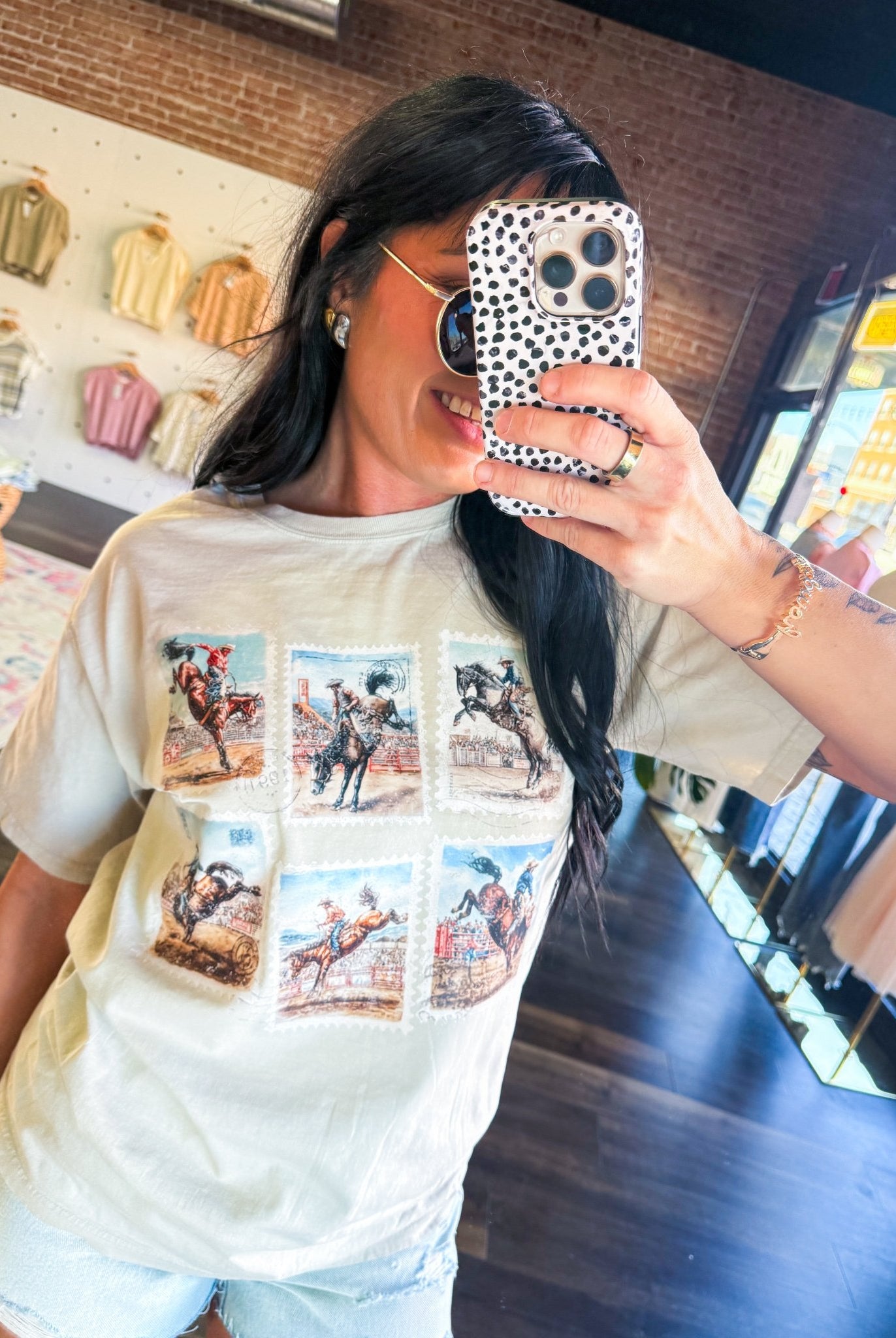 Vintage Rodeo Stamp Graphic Tee – Retro Western Cotton T-Shirt - Southern Chic Tees & Boutique
