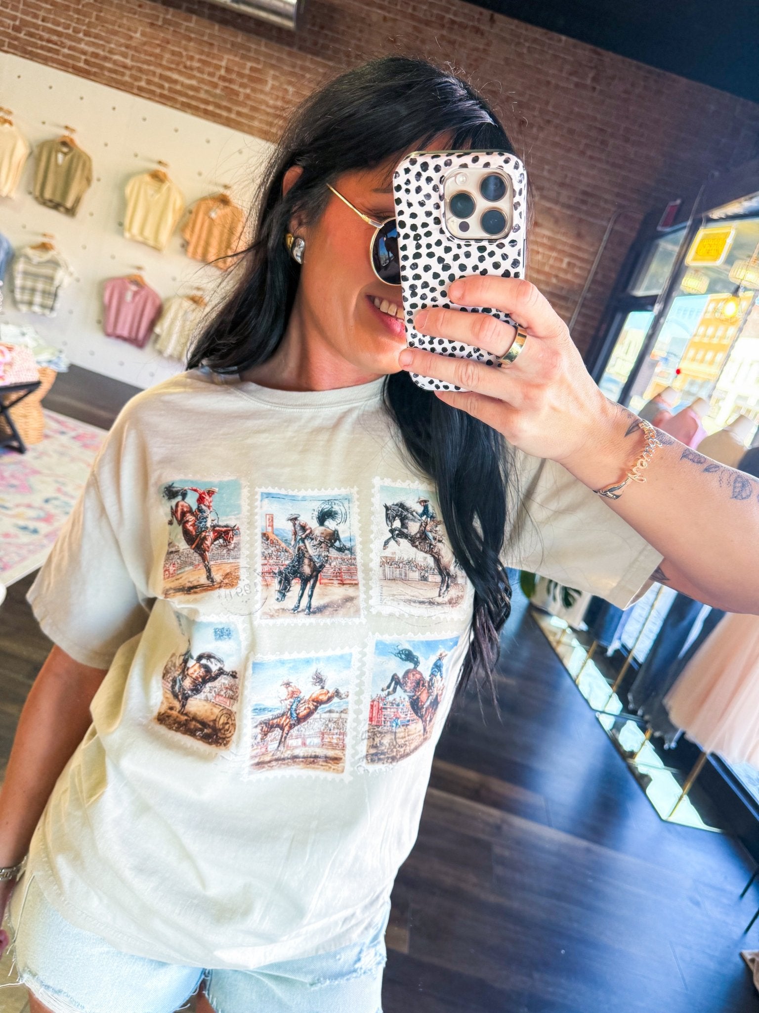 Vintage Rodeo Stamp Graphic Tee – Retro Western Cotton T-Shirt - Southern Chic Tees & Boutique