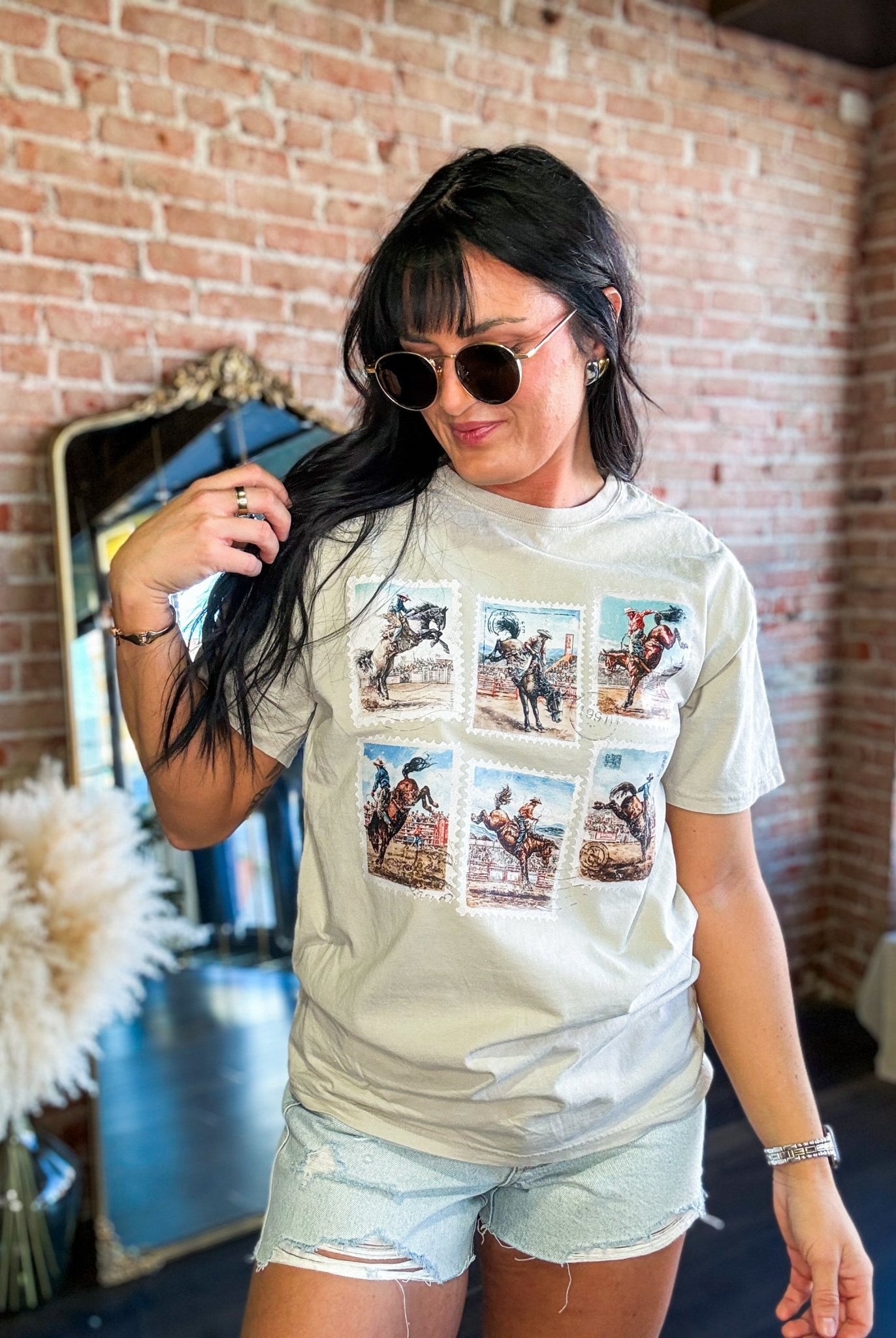Vintage Rodeo Stamp Graphic Tee – Retro Western Cotton T-Shirt - Southern Chic Tees & Boutique