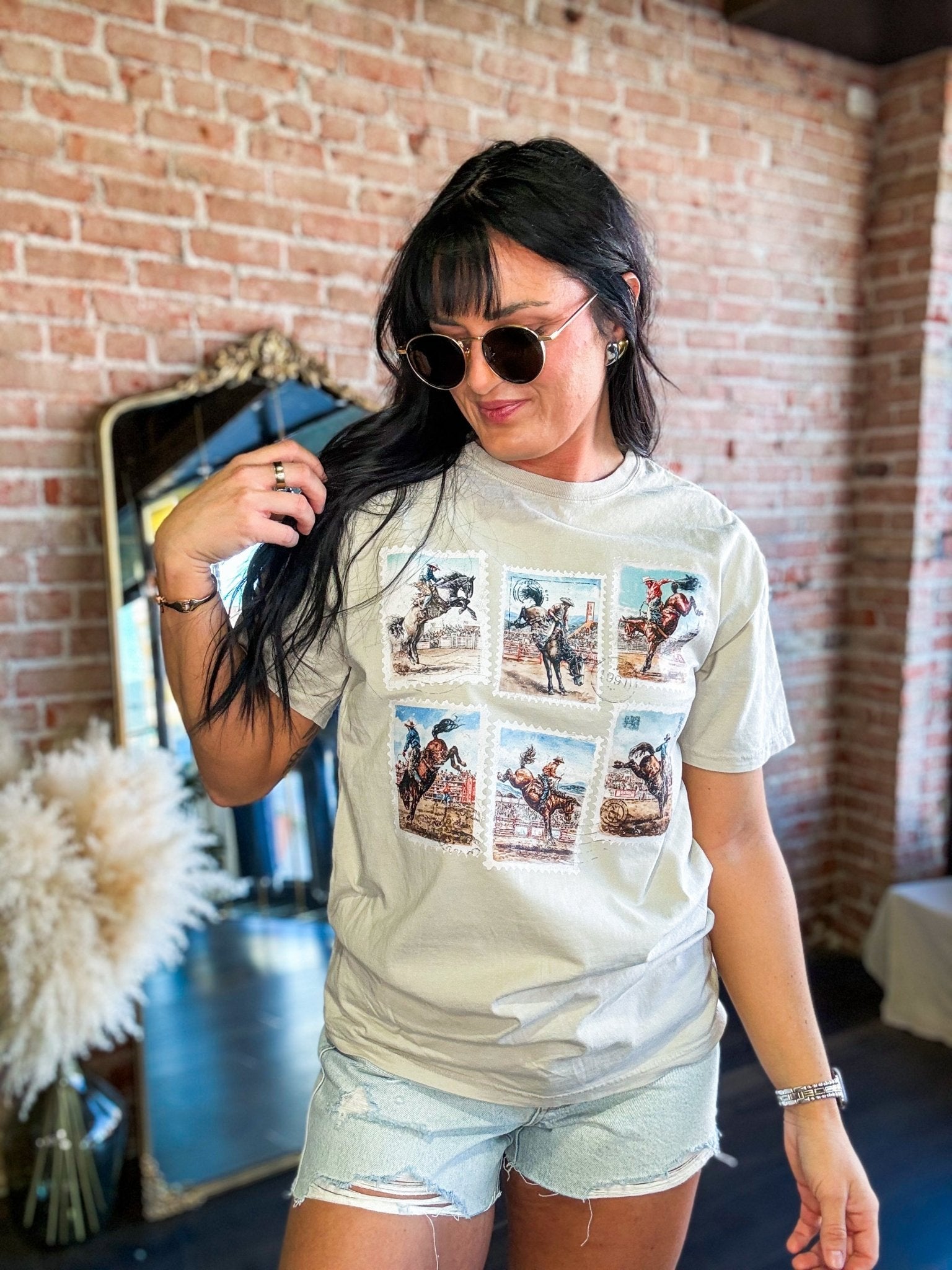 Vintage Rodeo Stamp Graphic Tee – Retro Western Cotton T-Shirt - Southern Chic Tees & Boutique