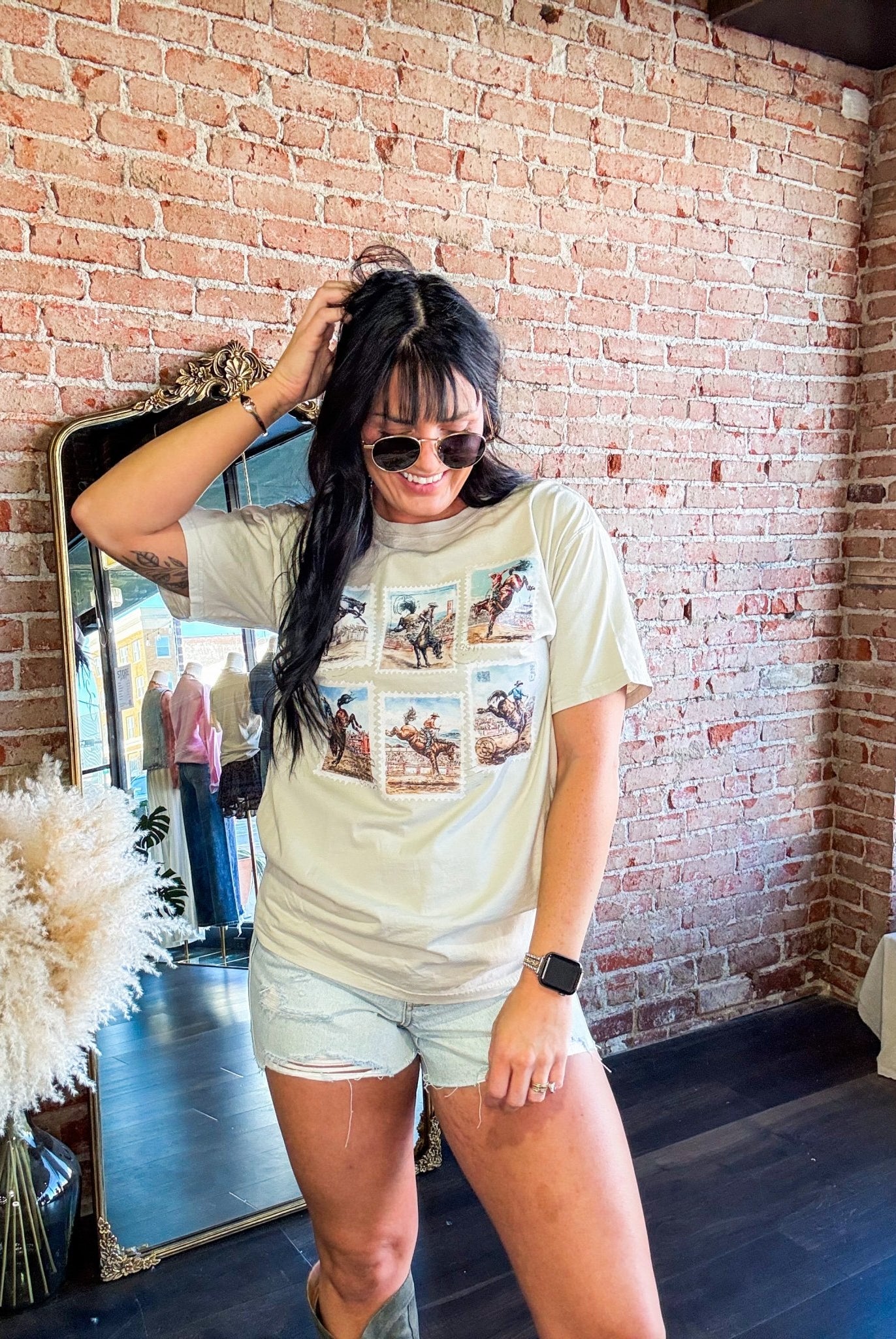 Vintage Rodeo Stamp Graphic Tee – Retro Western Cotton T-Shirt - Southern Chic Tees & Boutique