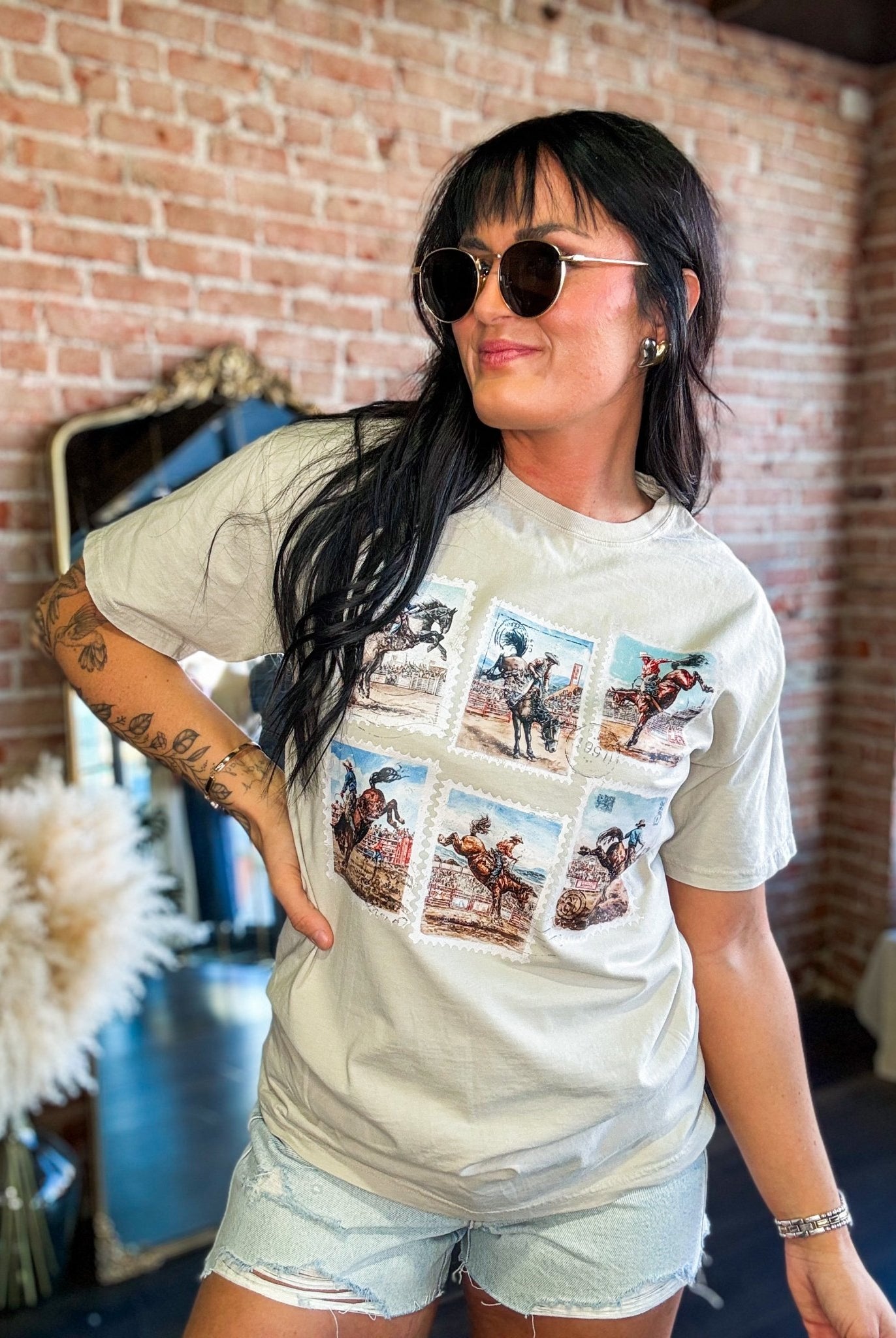 Vintage Rodeo Stamp Graphic Tee – Retro Western Cotton T-Shirt - Southern Chic Tees & Boutique