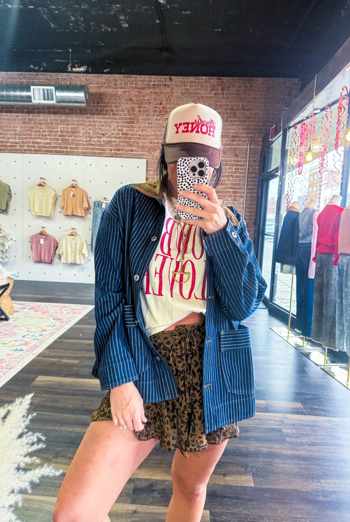 Western Stripe Corduroy Collar Denim Shacket - Southern Chic Tees & Boutique