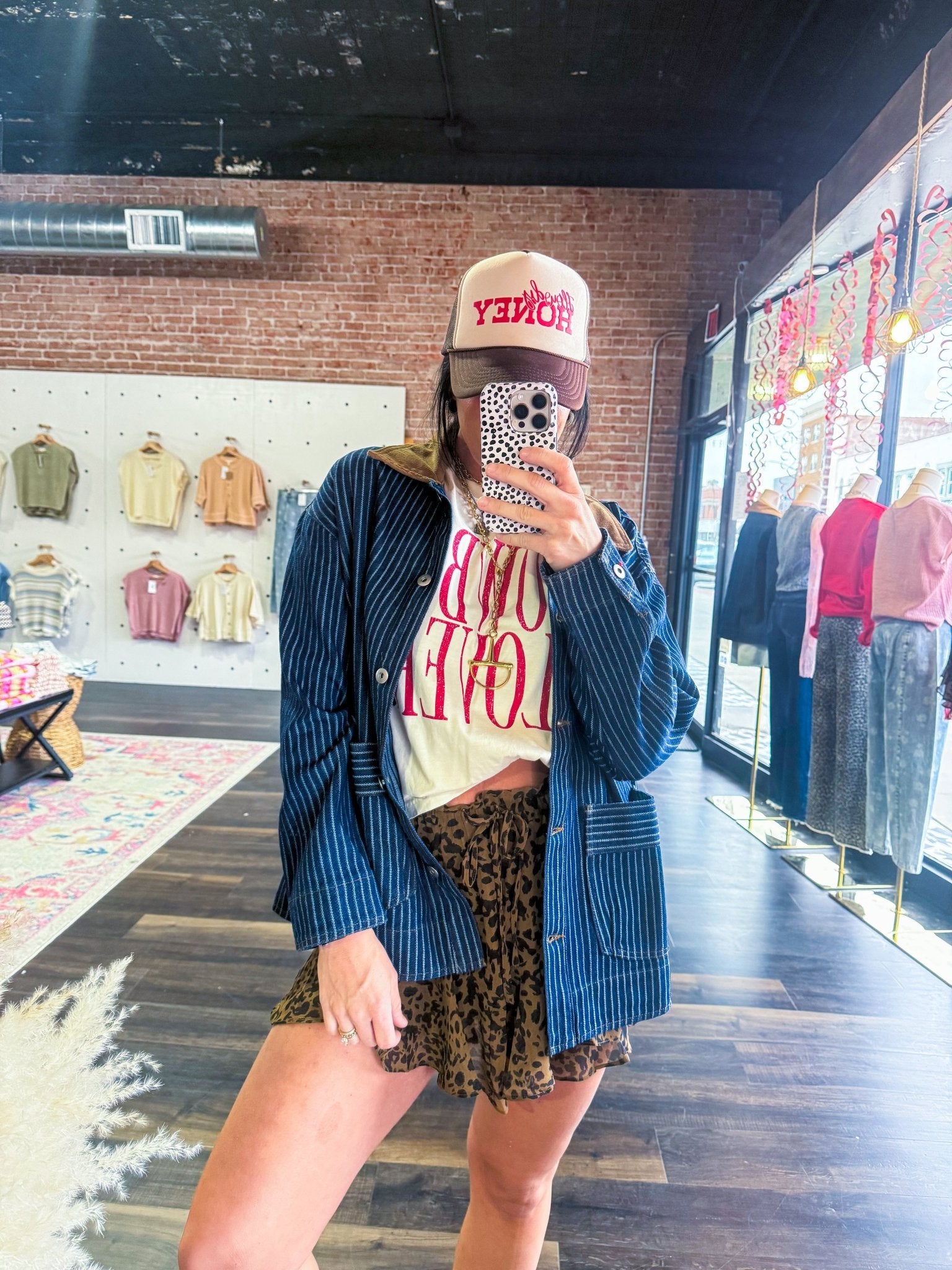 Western Stripe Corduroy Collar Denim Shacket - Southern Chic Tees & Boutique