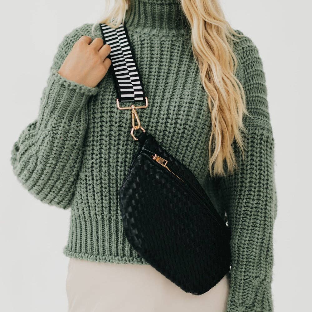 Westlyn Woven Bum Bag | Checkered Coffee - Southern Chic Tees & Boutique
