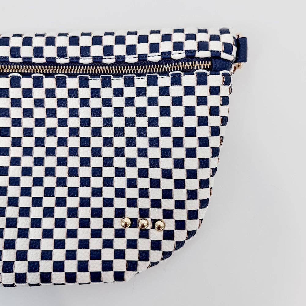 Westlyn Woven Bum Bag | Checkered Coffee - Southern Chic Tees & Boutique
