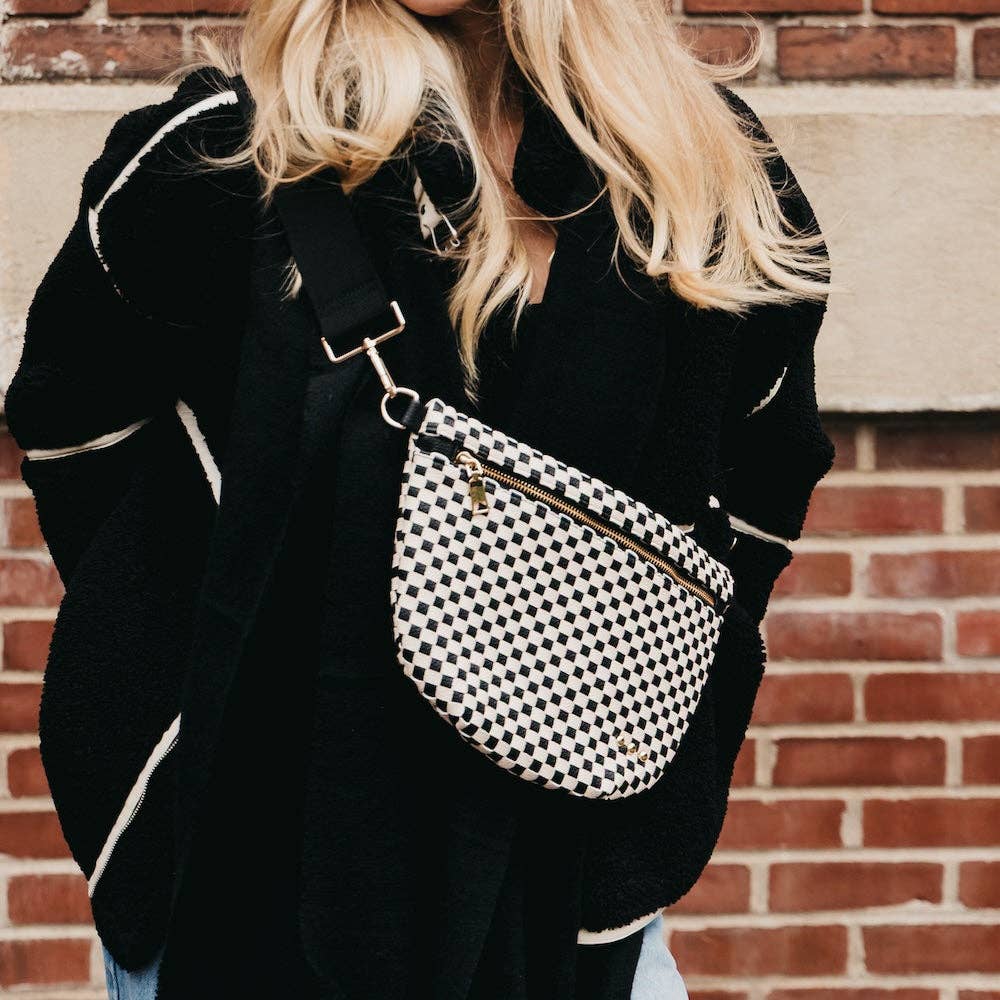 Westlyn Woven Bum Bag | Checkered Coffee - Southern Chic Tees & Boutique