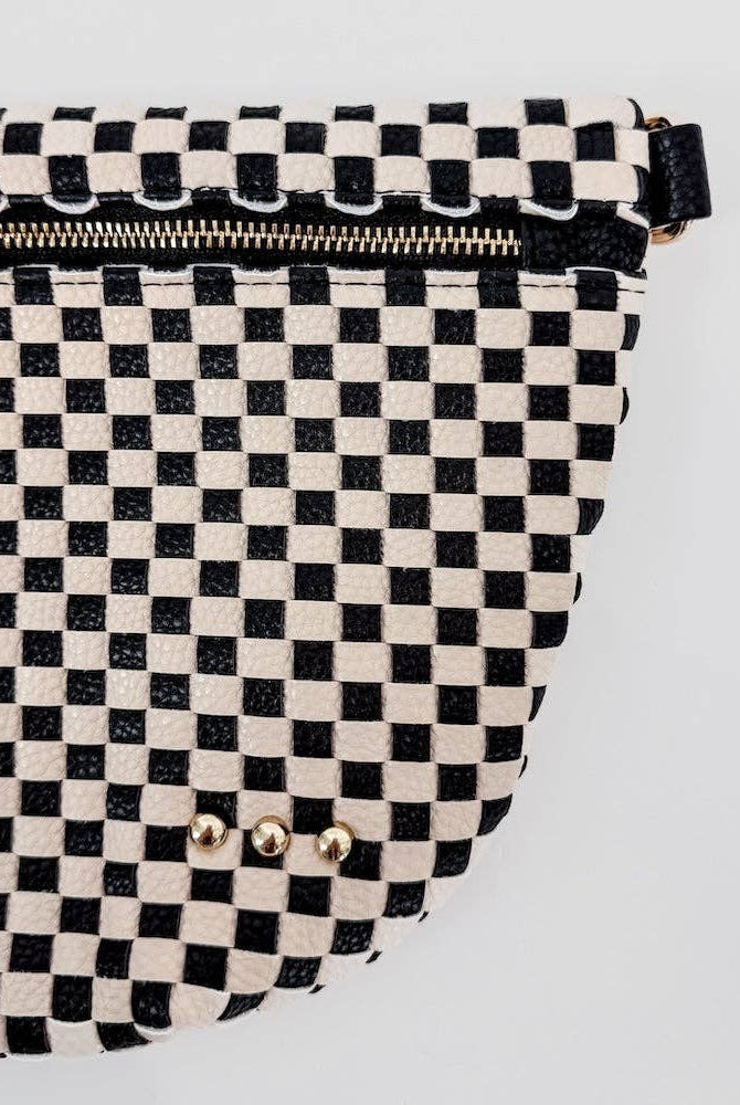 Westlyn Woven Bum Bag | Checkered Coffee - Southern Chic Tees & Boutique