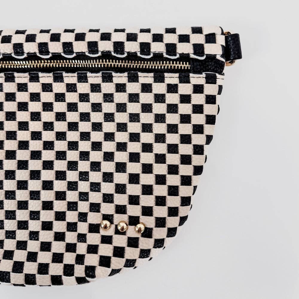 Westlyn Woven Bum Bag | Checkered Coffee - Southern Chic Tees & Boutique