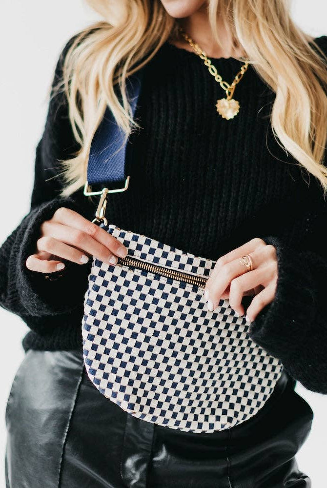 Westlyn Woven Bum Bag | Checkered Coffee - Southern Chic Tees & Boutique