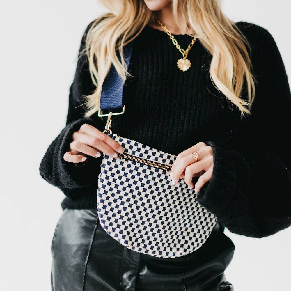 Westlyn Woven Bum Bag | Checkered Coffee - Southern Chic Tees & Boutique