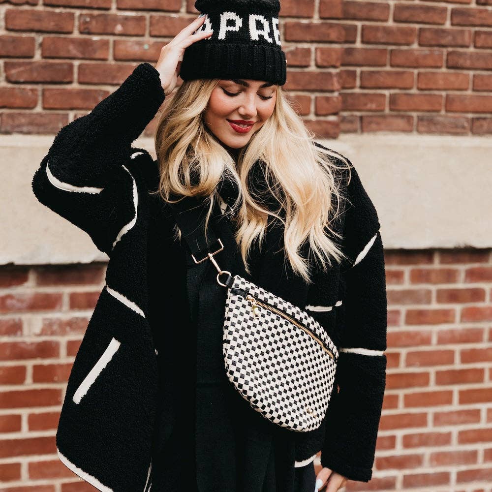Westlyn Woven Bum Bag | Checkered Coffee - Southern Chic Tees & Boutique