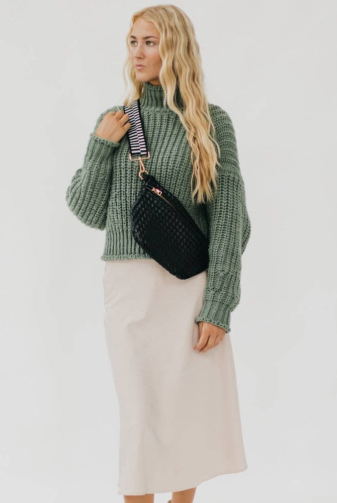 Westlyn Woven Bum Bag | Checkered Coffee - Southern Chic Tees & Boutique
