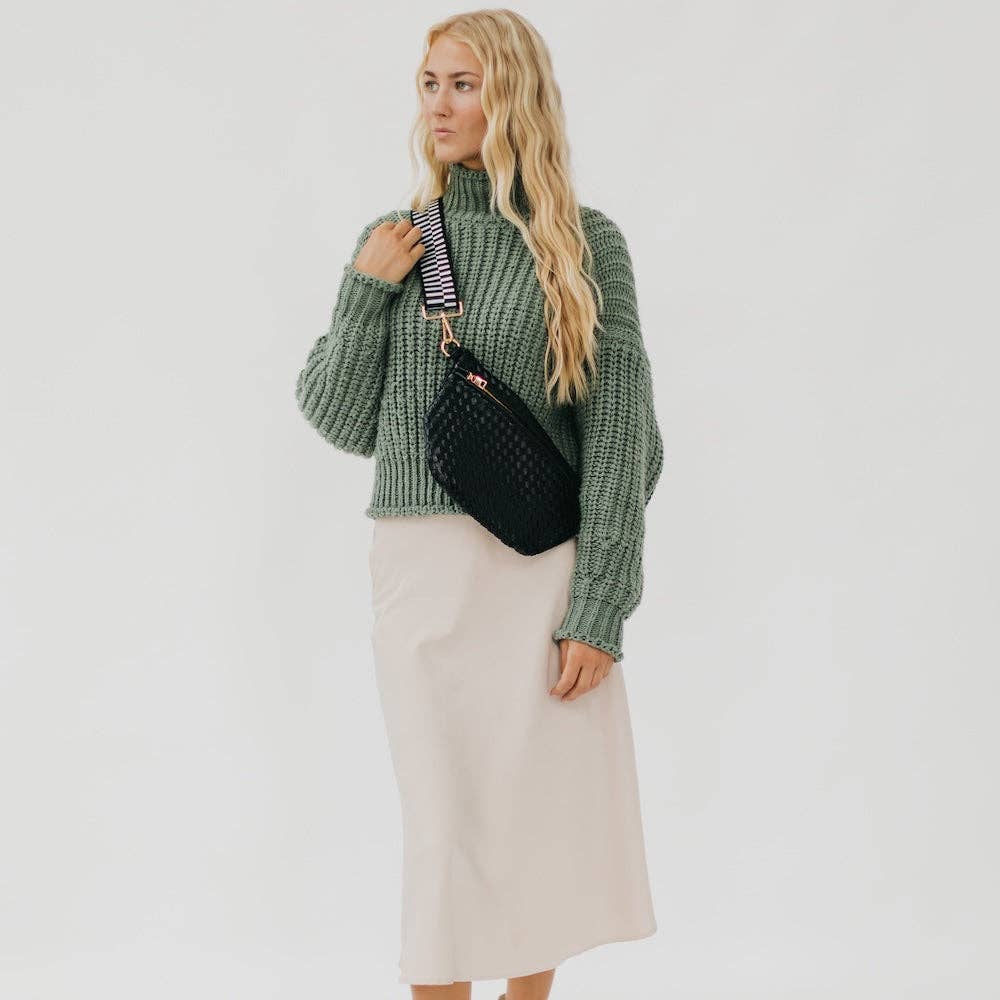 Westlyn Woven Bum Bag | Checkered Coffee - Southern Chic Tees & Boutique