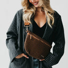 Westlyn Woven Bum Bag | Checkered Coffee - Southern Chic Tees & Boutique