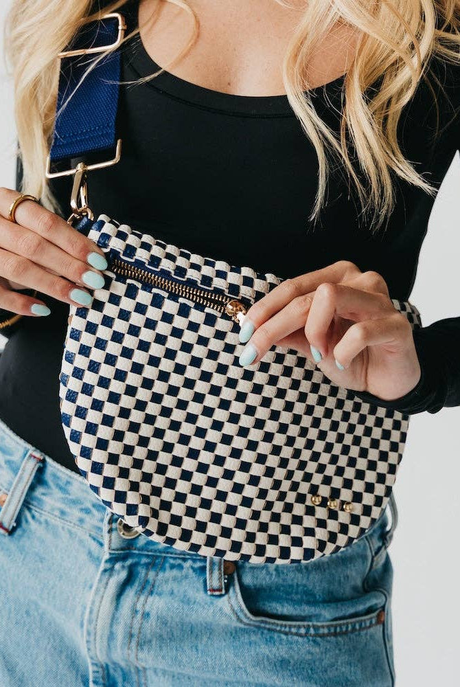 Westlyn Woven Bum Bag | Checkered Coffee - Southern Chic Tees & Boutique
