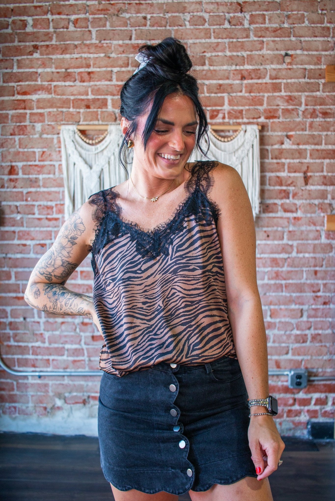 Wild Allure | Zebra Print Satin & Lace Statement Cami - Southern Chic Tees & Boutique