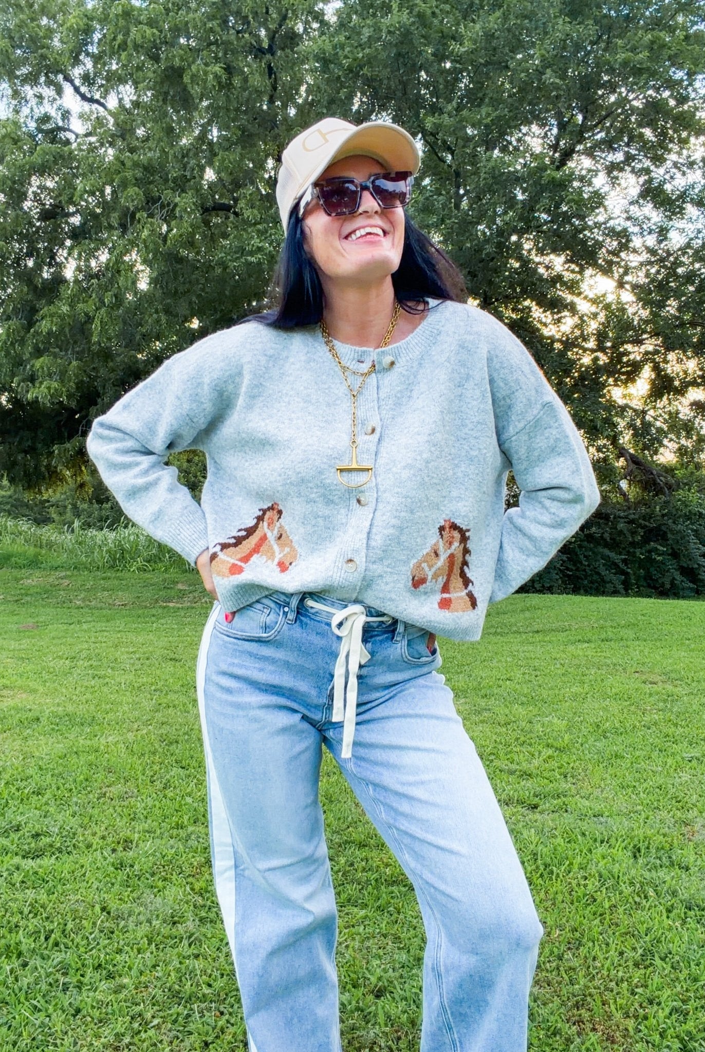 Wild Spirit Horse Graphic Cropped Cardigan - Southern Chic Tees & Boutique