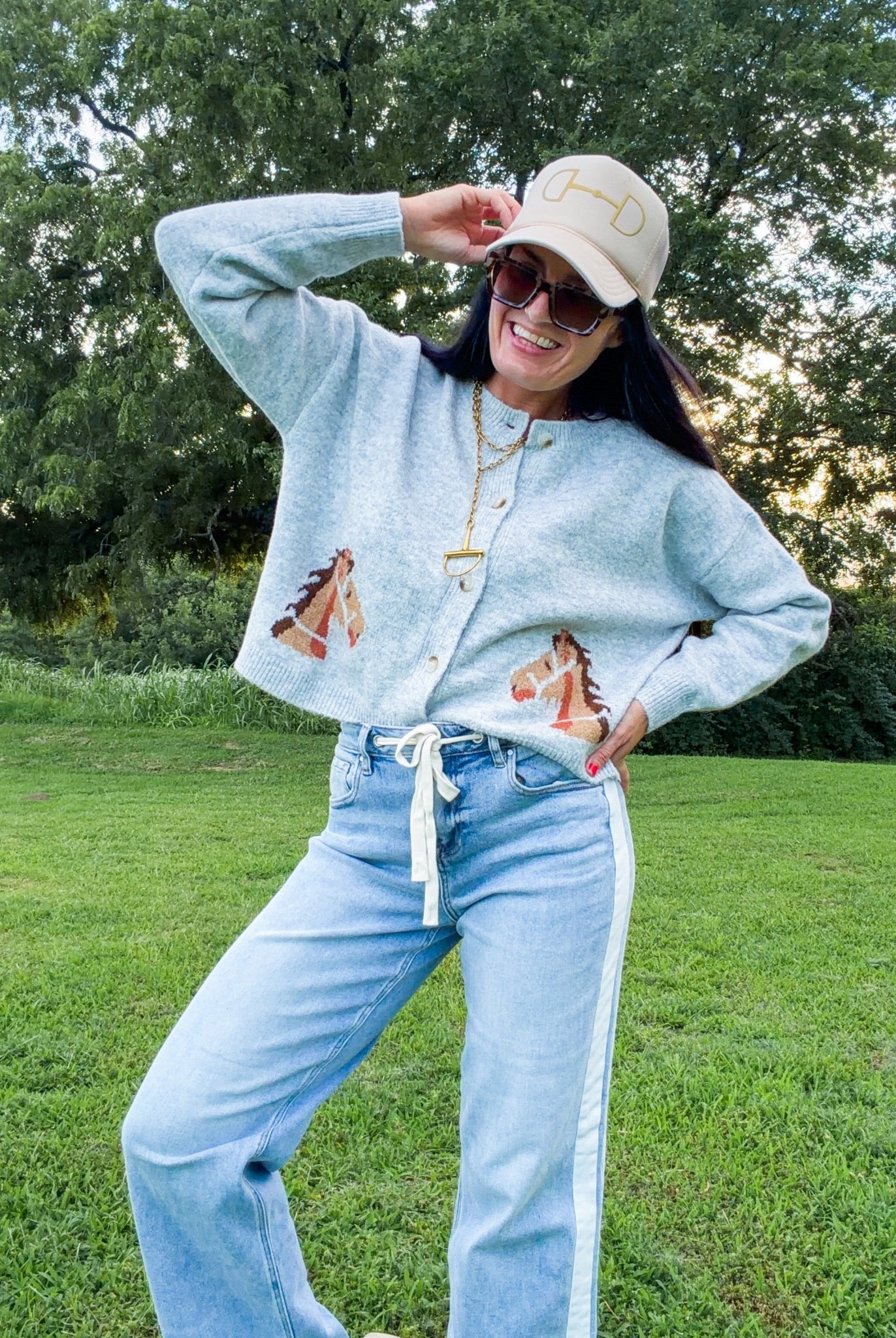 Wild Spirit Horse Graphic Cropped Cardigan - Southern Chic Tees & Boutique