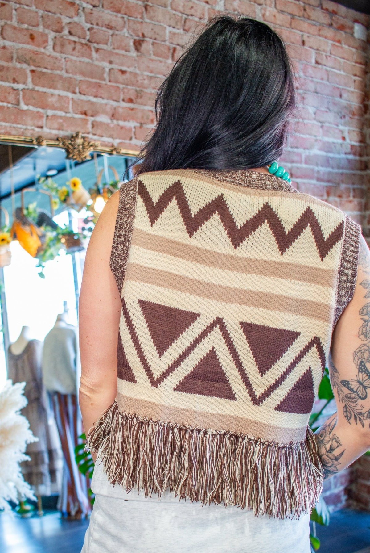Wild West Boho Fringe Knit Sweater Vest - Southern Chic Tees & Boutique