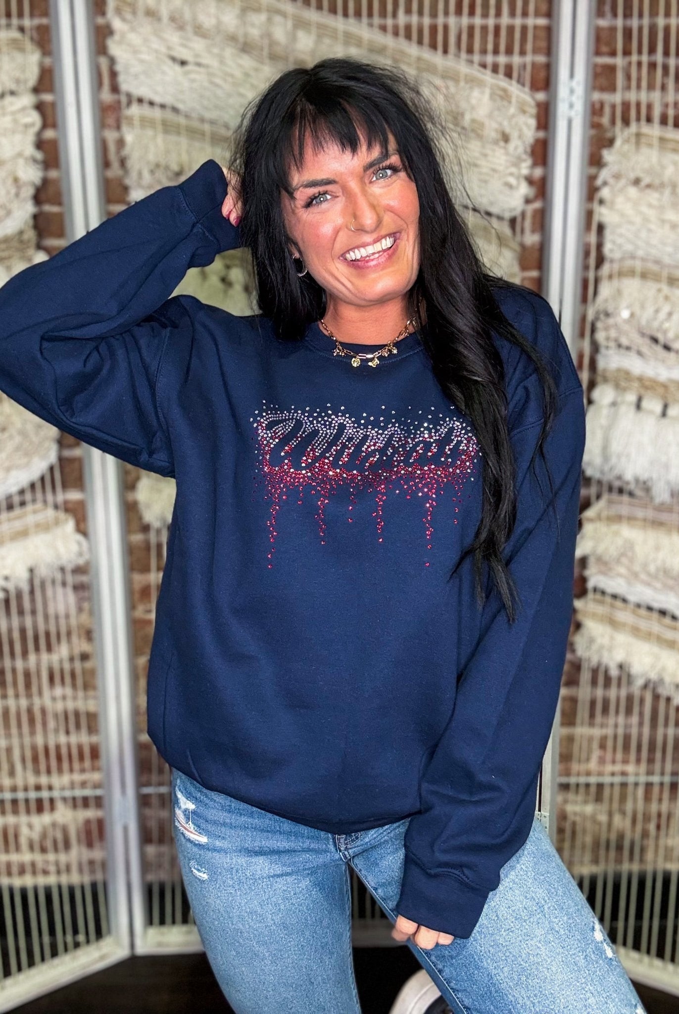 Wildcat Rhinestone Drip Sweatshirt - Southern Chic Tees & Boutique