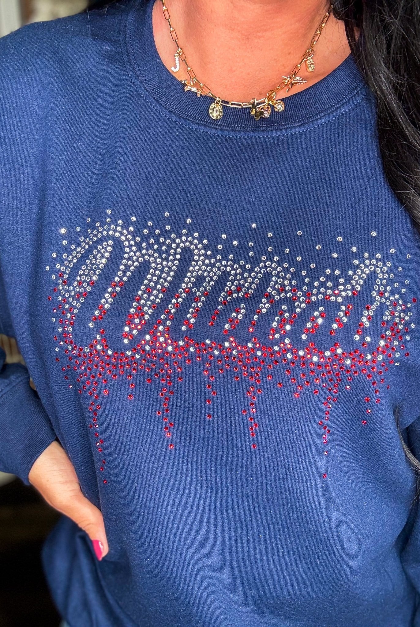 Wildcat Rhinestone Drip Sweatshirt - Southern Chic Tees & Boutique