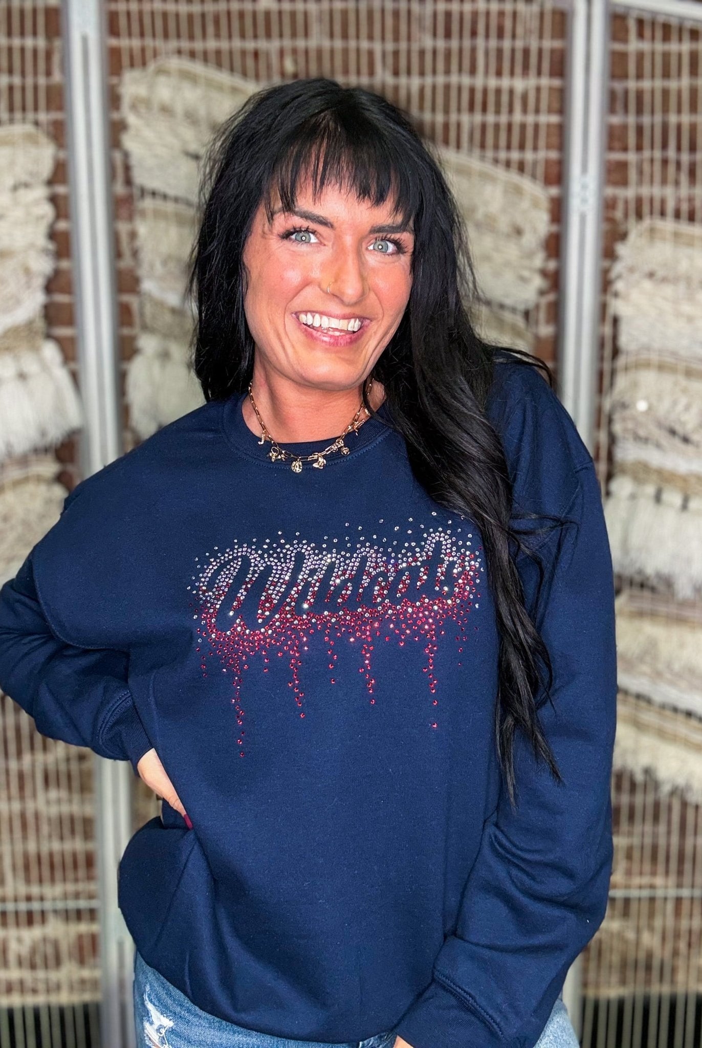 Wildcat Rhinestone Drip Sweatshirt - Southern Chic Tees & Boutique