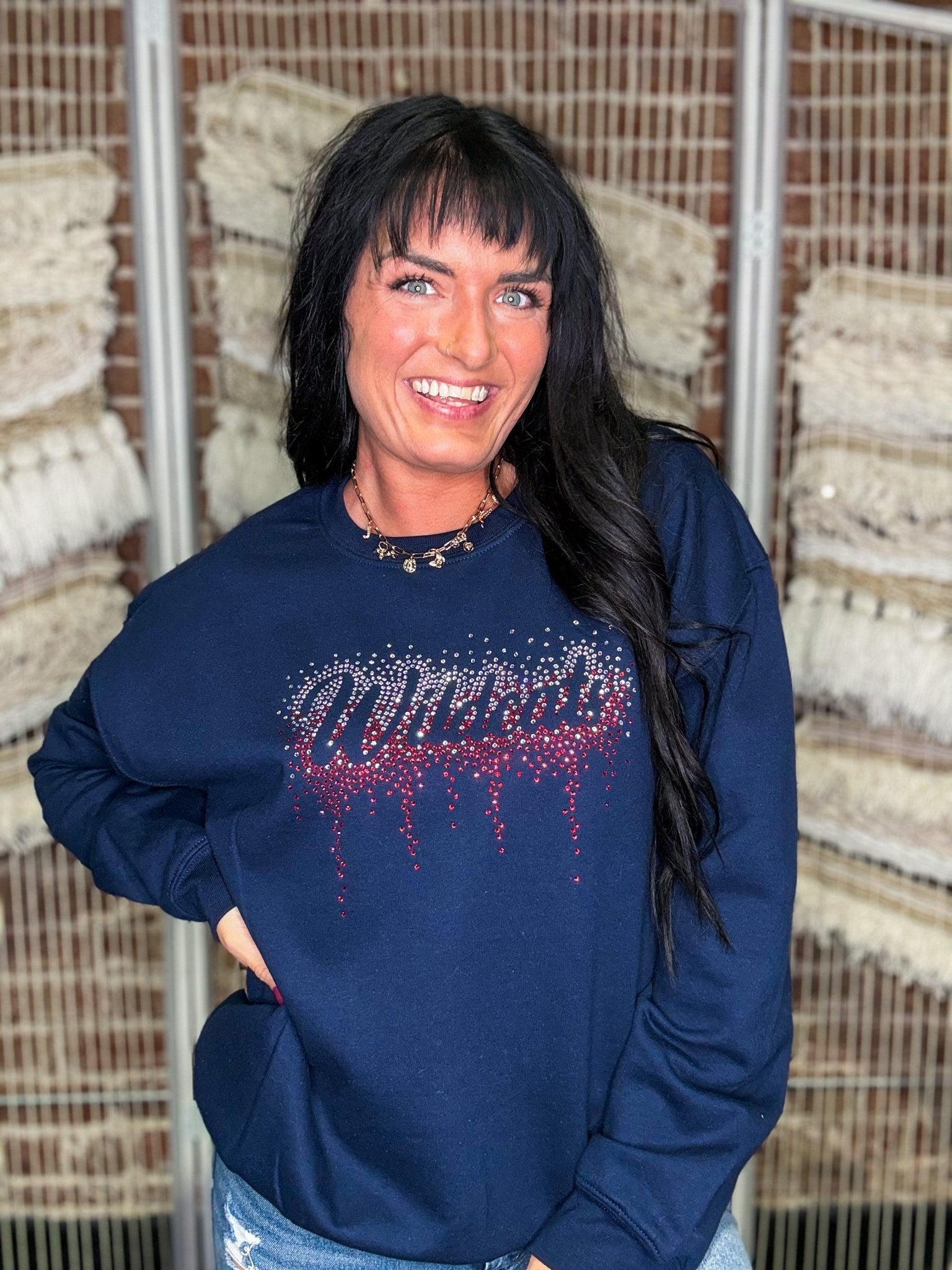 Wildcat Rhinestone Drip Sweatshirt - Southern Chic Tees & Boutique