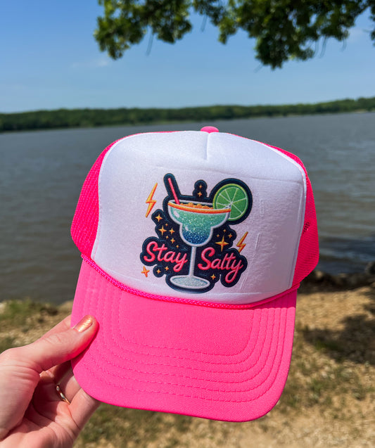 Stay Salty Neon Pink Trucker Hat
