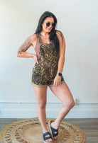 Leopard Denim Overalls