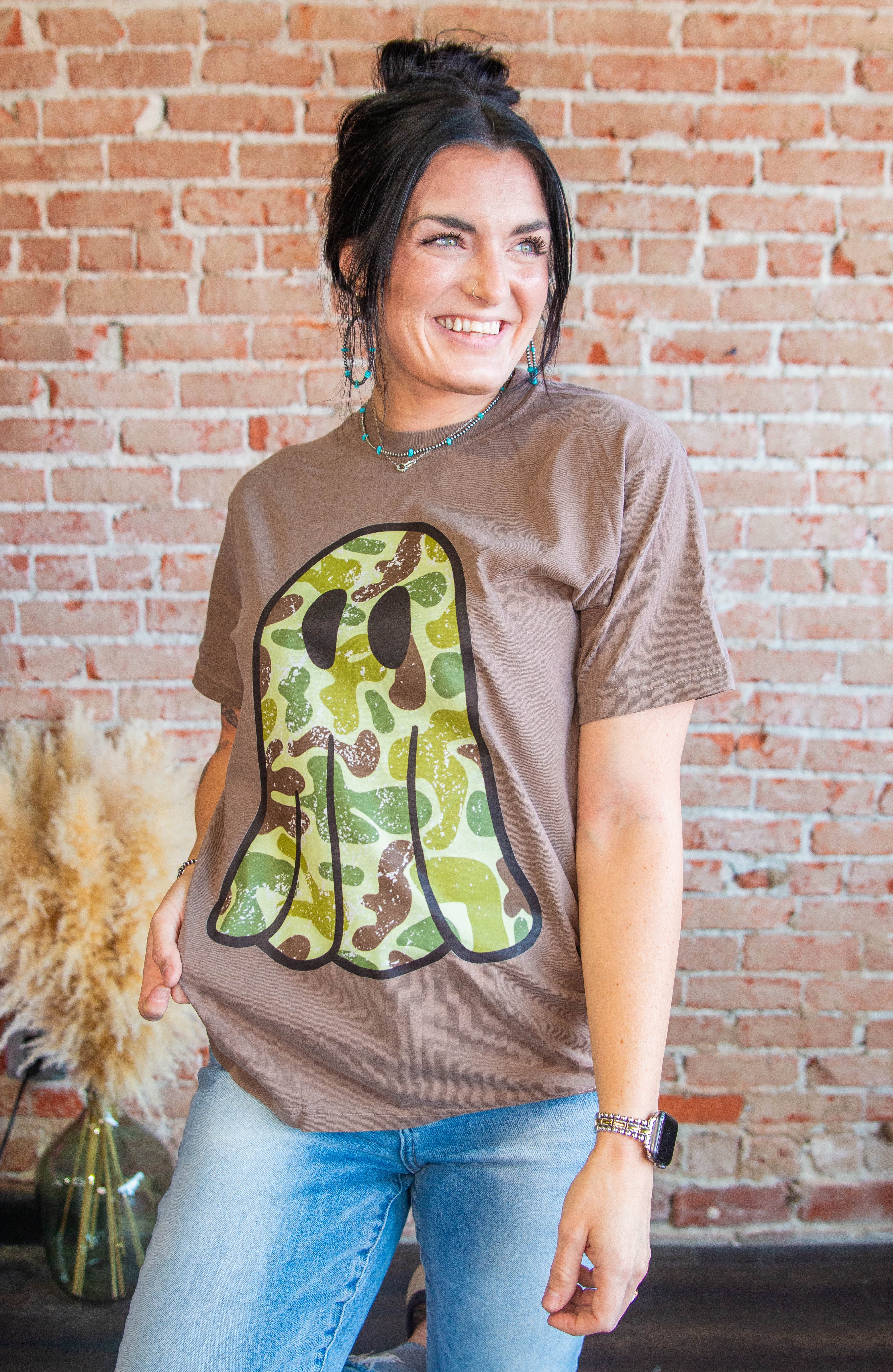Camo Ghost Graphic Tee – Southern Chic Tees & Boutique