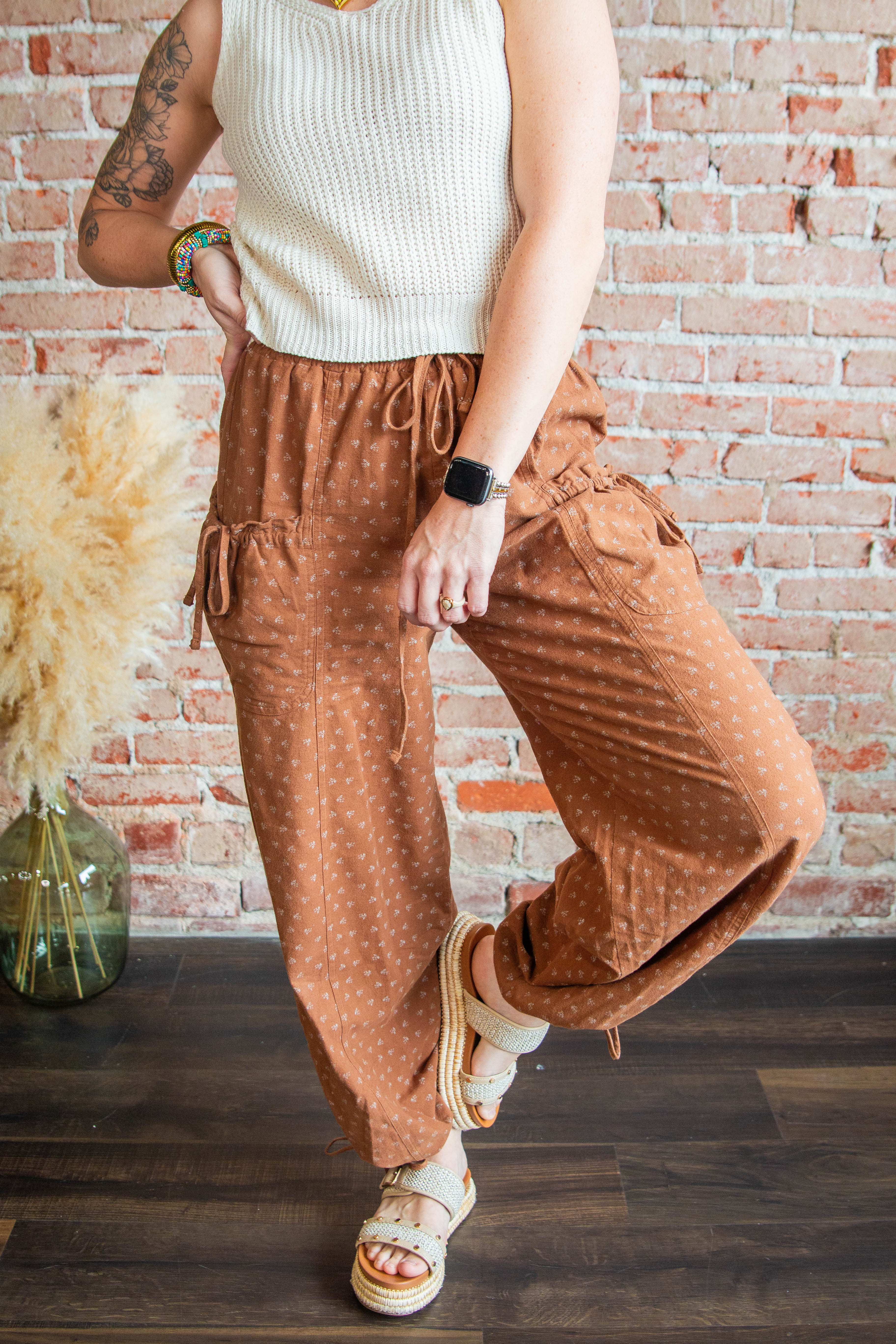 Brown Pattern Pants