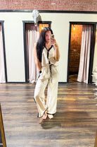 Linen Cream and black set