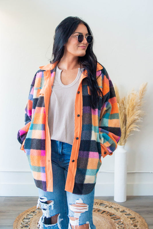 Vintage Check Oversized Shacket