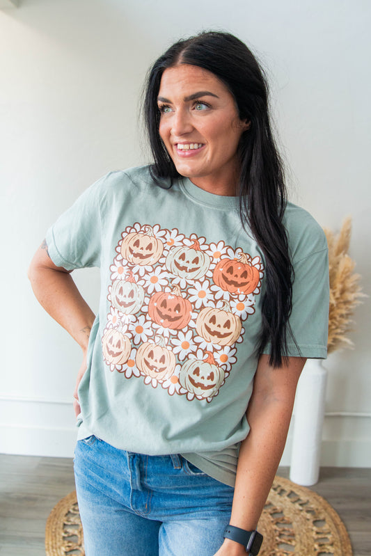 Vintage Floral Pumpkin Tee