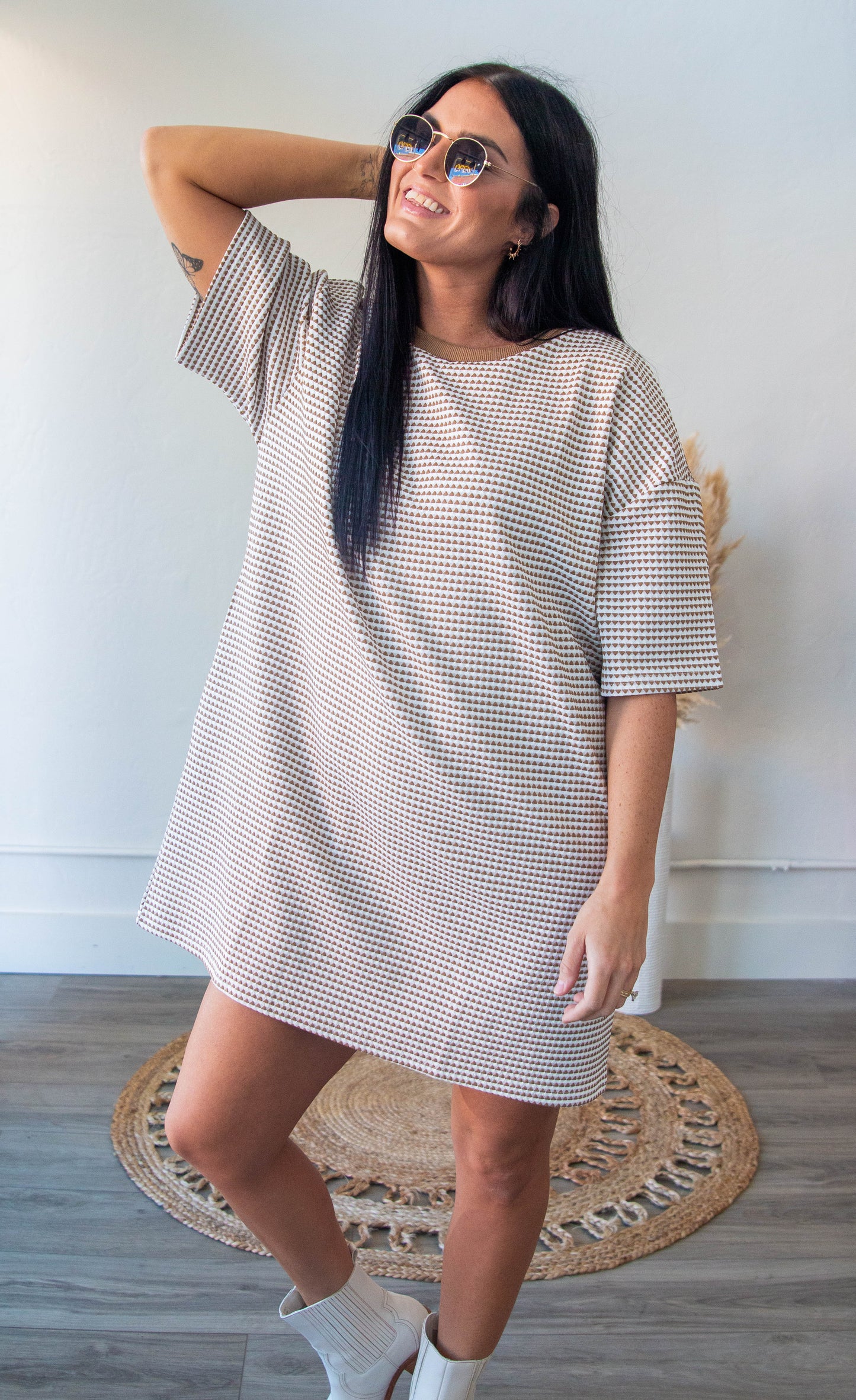 Textured Knit Oversized Dress