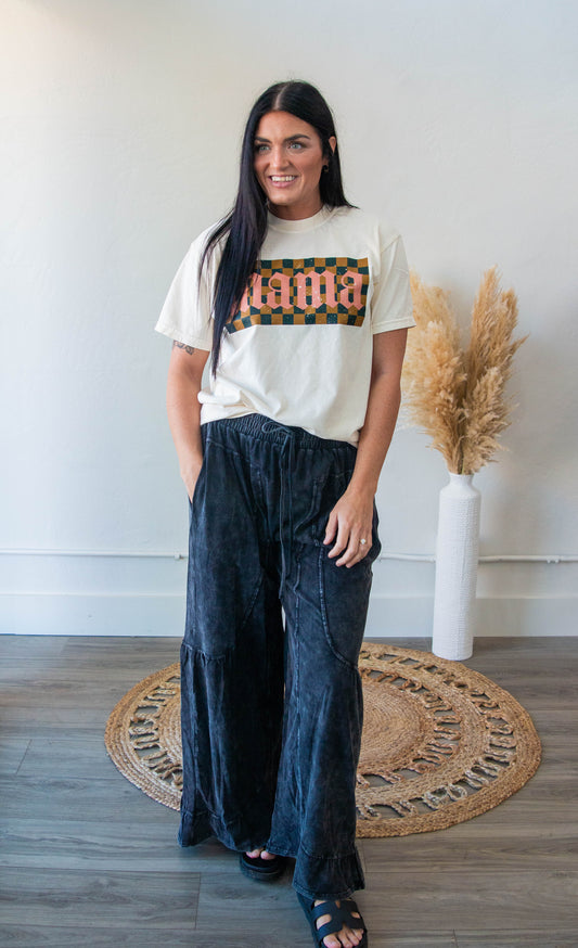 Mineral Wash Wide Leg Pants