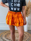 Foiled Game Day Skort - Orange