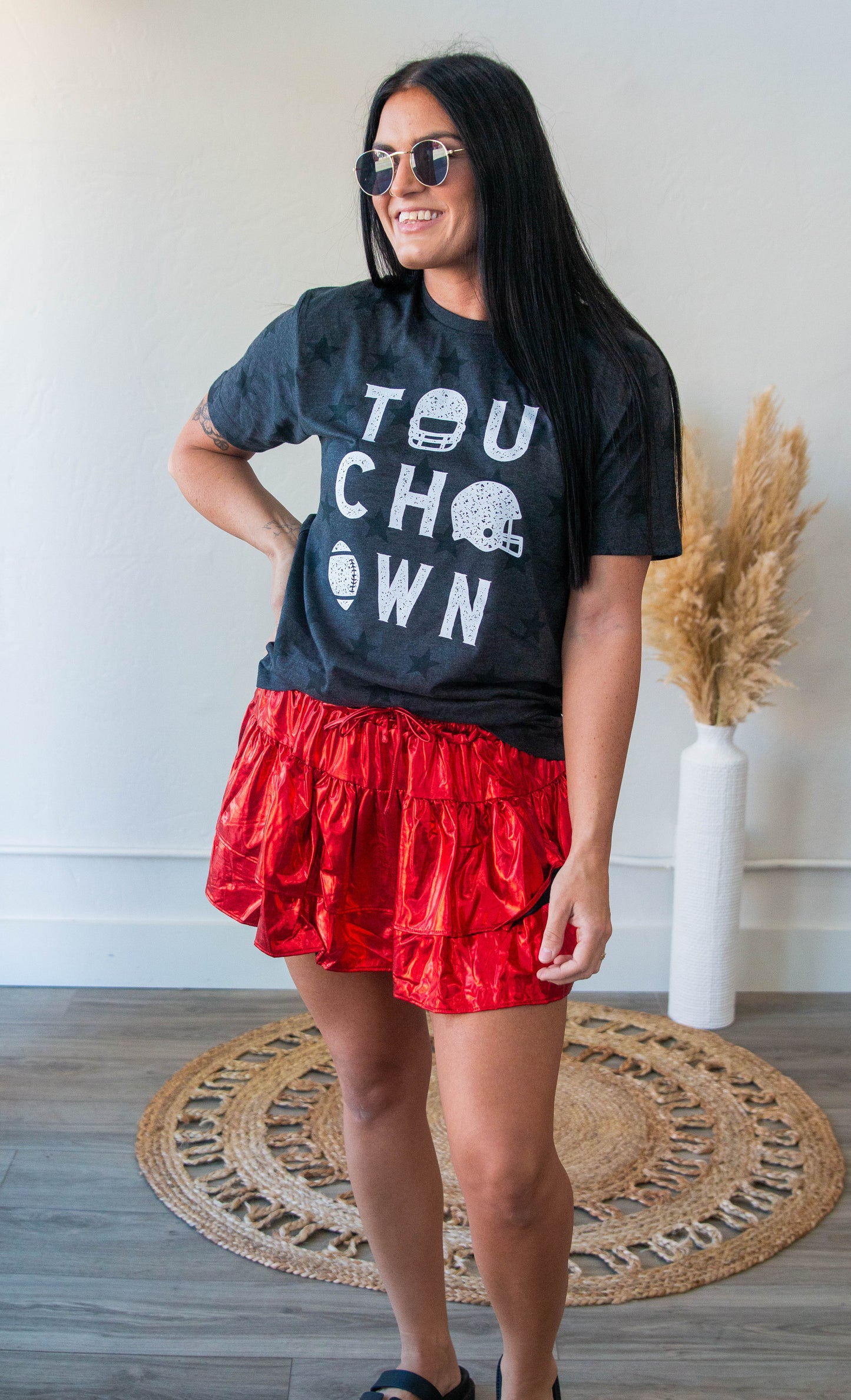 Foiled Game Day Skort - Red