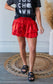 Foiled Game Day Skort - Red