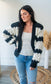 Scalloped Stripe Knit Cardigan