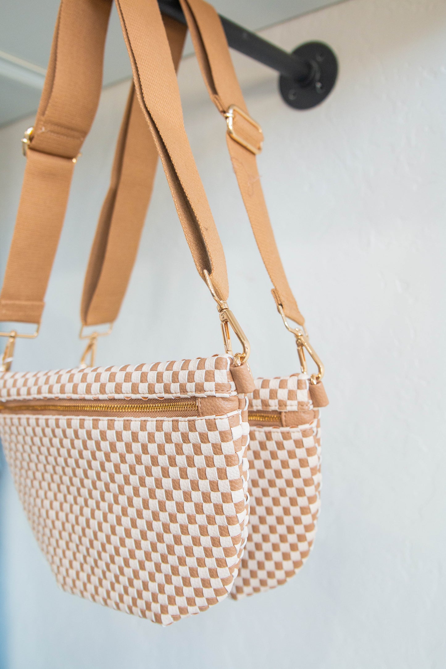 Westlyn Woven Bum Bag Checkered Tan