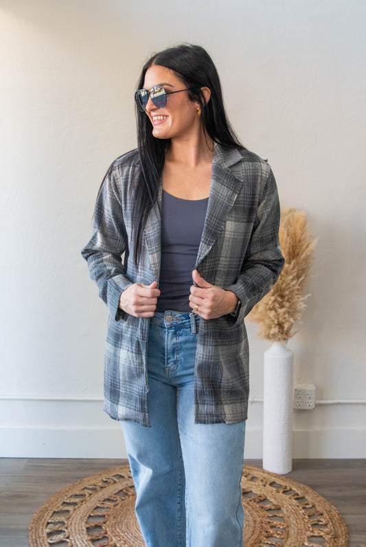 Pull it Together Plaid Blazer