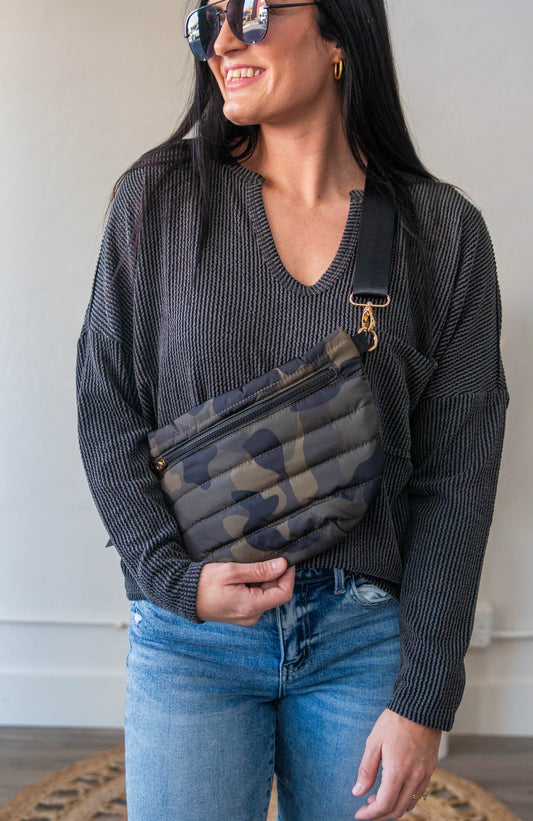 Jolie Puffer Belt Bag-Camo