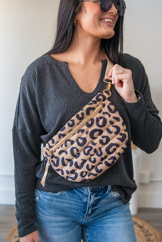 Jolie Puffer Belt Bag-Leopard