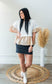 Mixed Texture Ruffle Knit Top