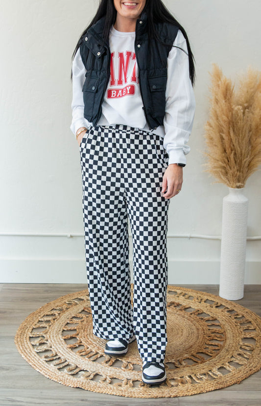 Bold Block Checker Pants