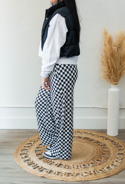 Bold Block Checker Pants