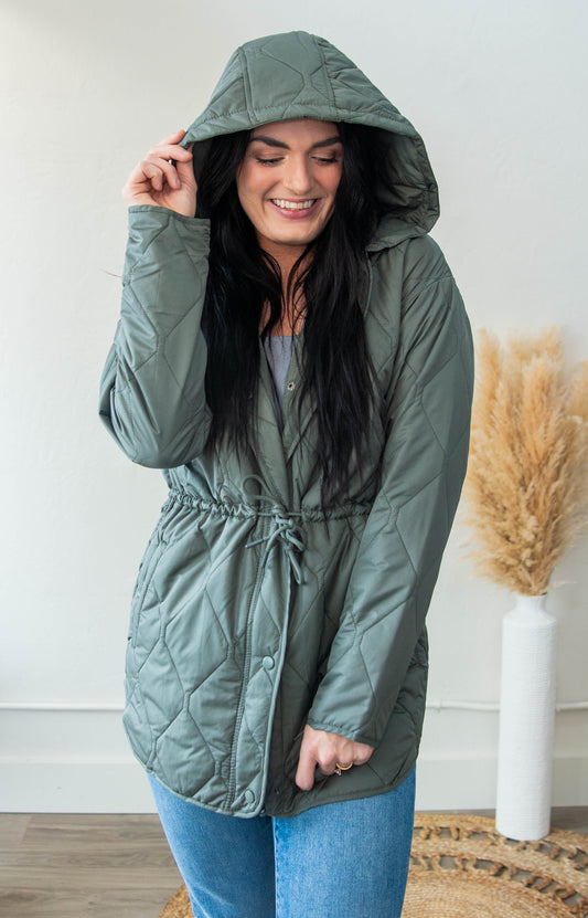 Cecily Quilted Jade Jacket