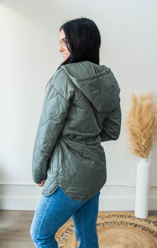 Cecily Quilted Jade Jacket